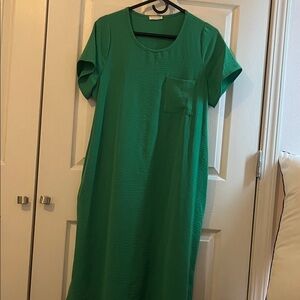 Green cotton bleu dress size small